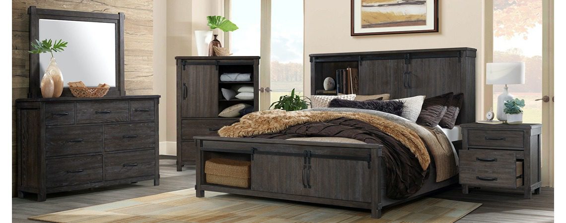 Scott Chocolate Platform/Storage Bedroom Set