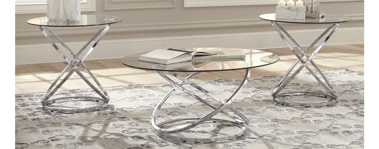 Uptown Silver Coffee & End Table