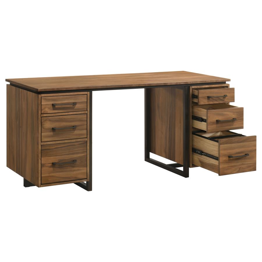 Berhalter 6-Drawer Double Pedestal File Computer Desk Berhalter 6-Drawer Double Pedestal File Computer Desk