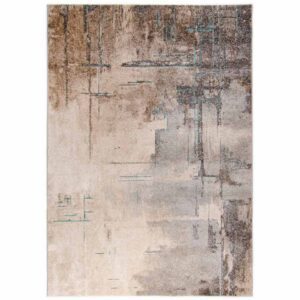 Barcelona Beige Teal Polypropylene Area Rug Barcelona Beige Teal Polypropylene Area Rug