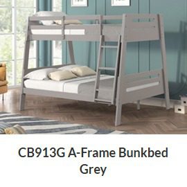 Grey Twin/Full A-Frame Bunk Bed (CB913G)