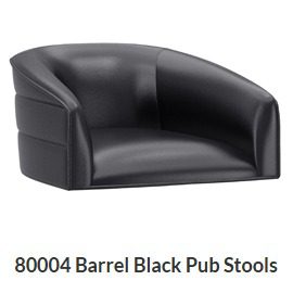 Barrel Black Adjustable Swivel Bar Stool