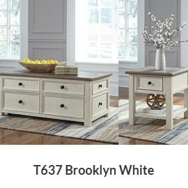 Brooklyn White Lift-Top Table Set