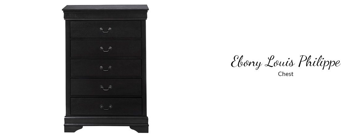 Louis Phillipe Ebony Bedroom Set