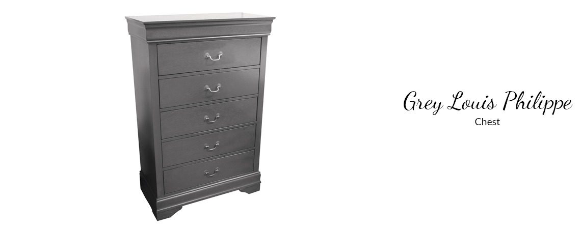 Louis Phillipe Grey Bedroom Set