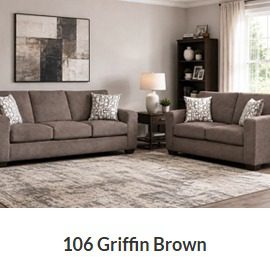 Griffin Brown Sofa & Chaise Sectional