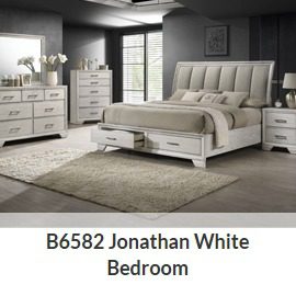 Jonathan White Storage Platform Bedroom Set