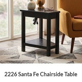 Santa Fe Wedge Chairside Table w/ USB