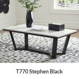 Stephen Black Marble Coffee & End Table