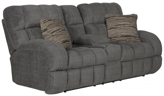 Catnapper Ashland Lay Flat Recl Console Loveseat - Granite