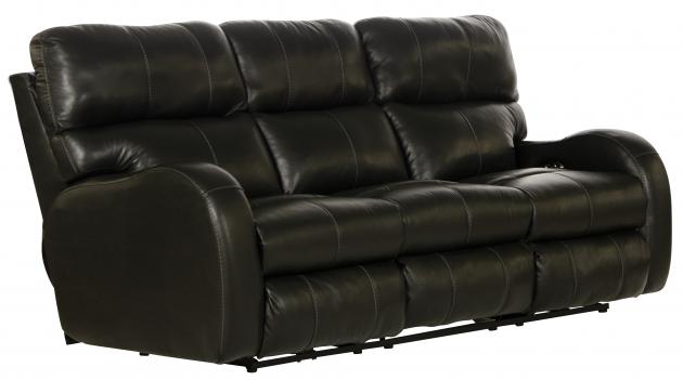 Catnapper Angelo Power Headrest Power LayFlat Reclining Sofa - Black