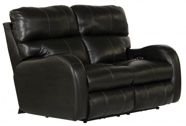 Catnapper Angelo Power Headrest Power LayFlat Reclining Loveseat - Black