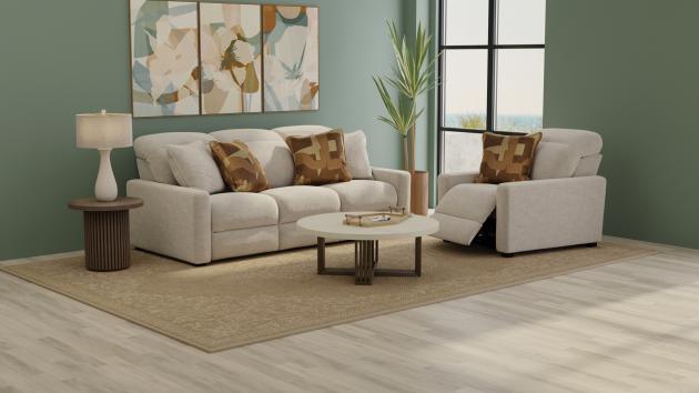 Catnapper Ada Power Adjustable Headrest Power Sofa w/3 Recliners - Camel